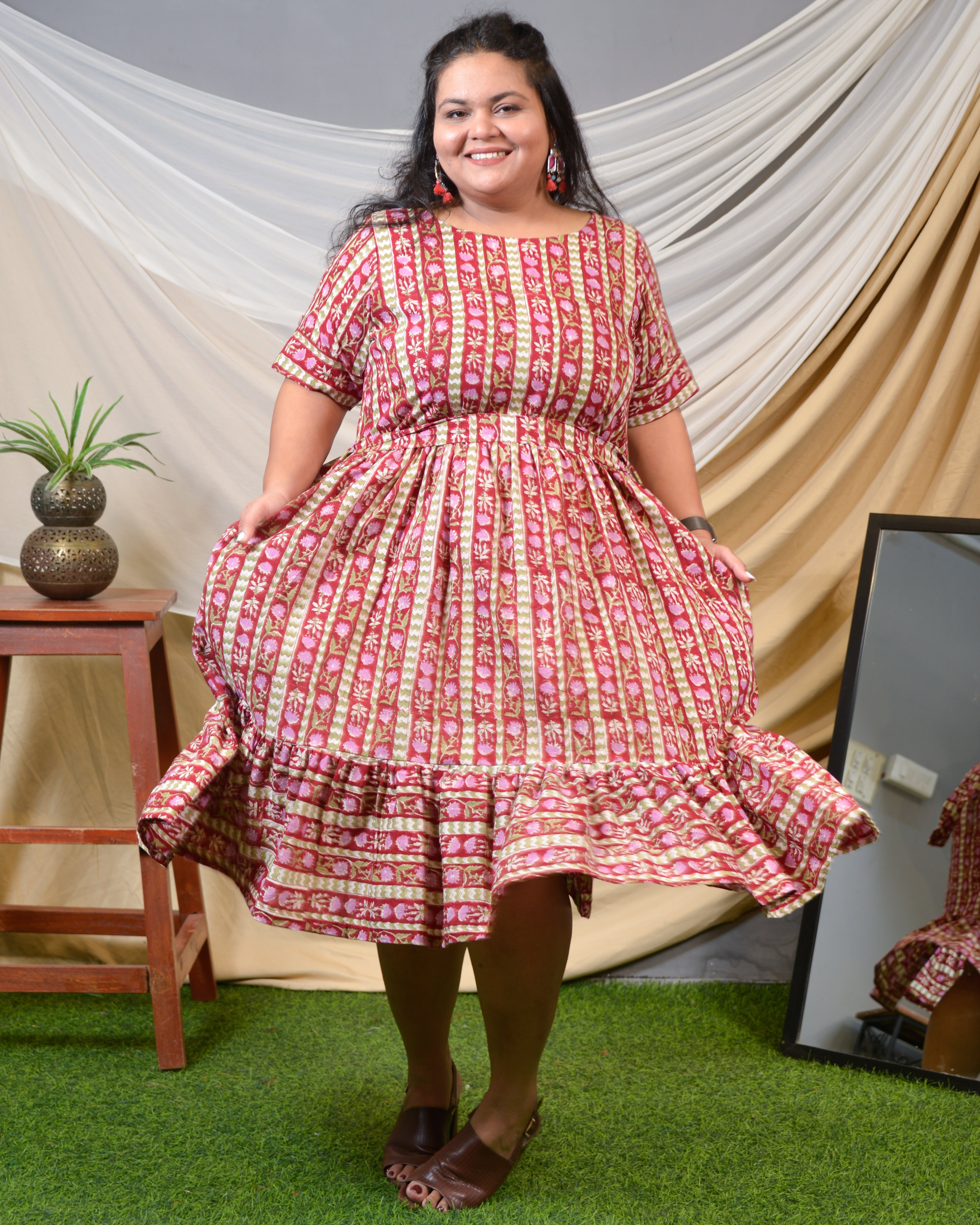 Maroon Red Pinnacle Plus Size Dress