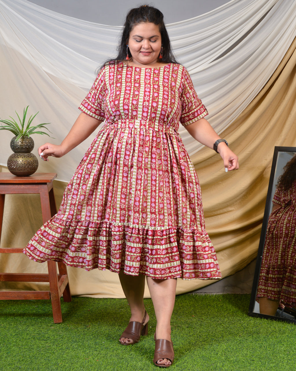 Maroon Red Pinnacle Plus Size Dress