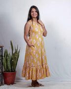 Yellow Kitty Long frill dress Mom Kid Twinning