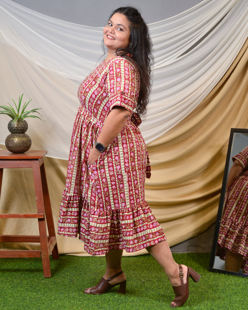 Maroon Red Pinnacle Plus Size Dress