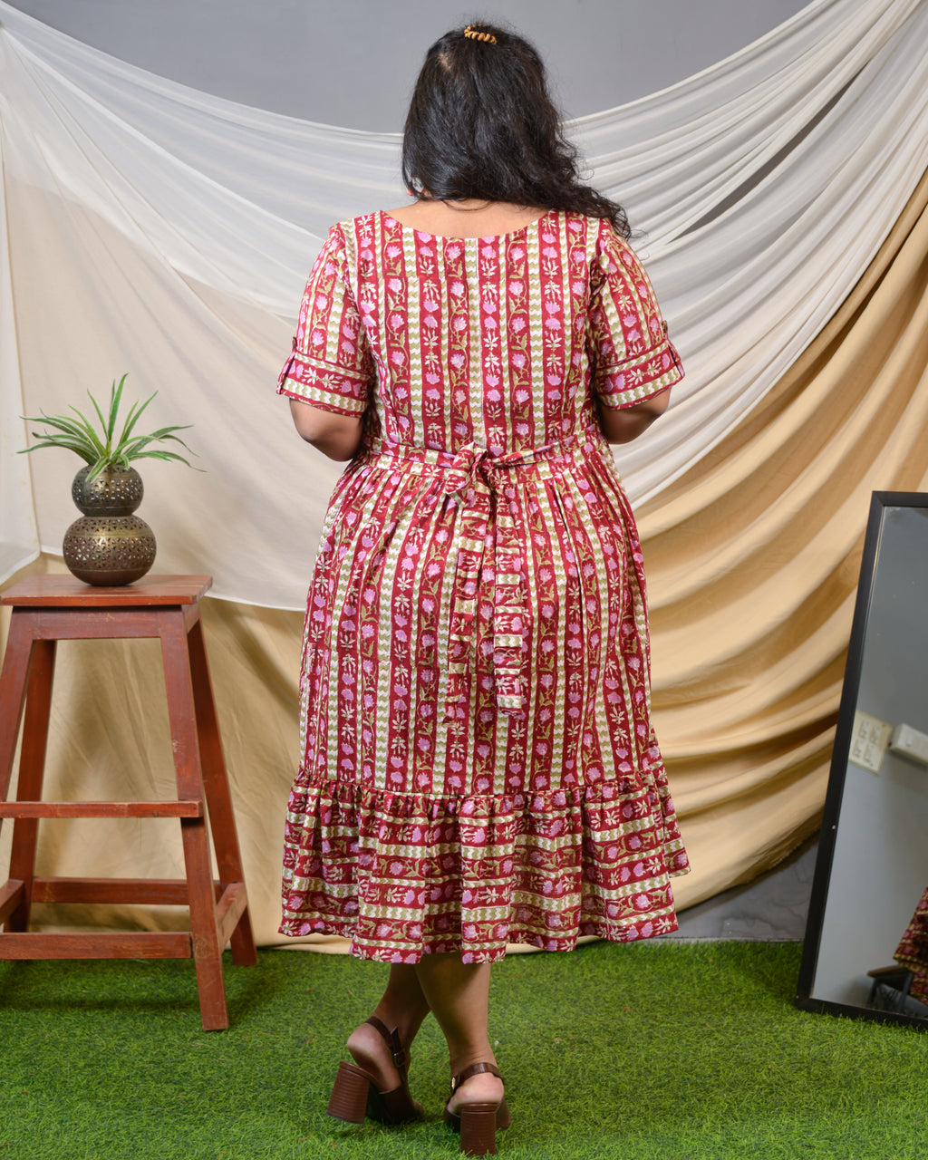 Maroon Red Pinnacle Plus Size Dress