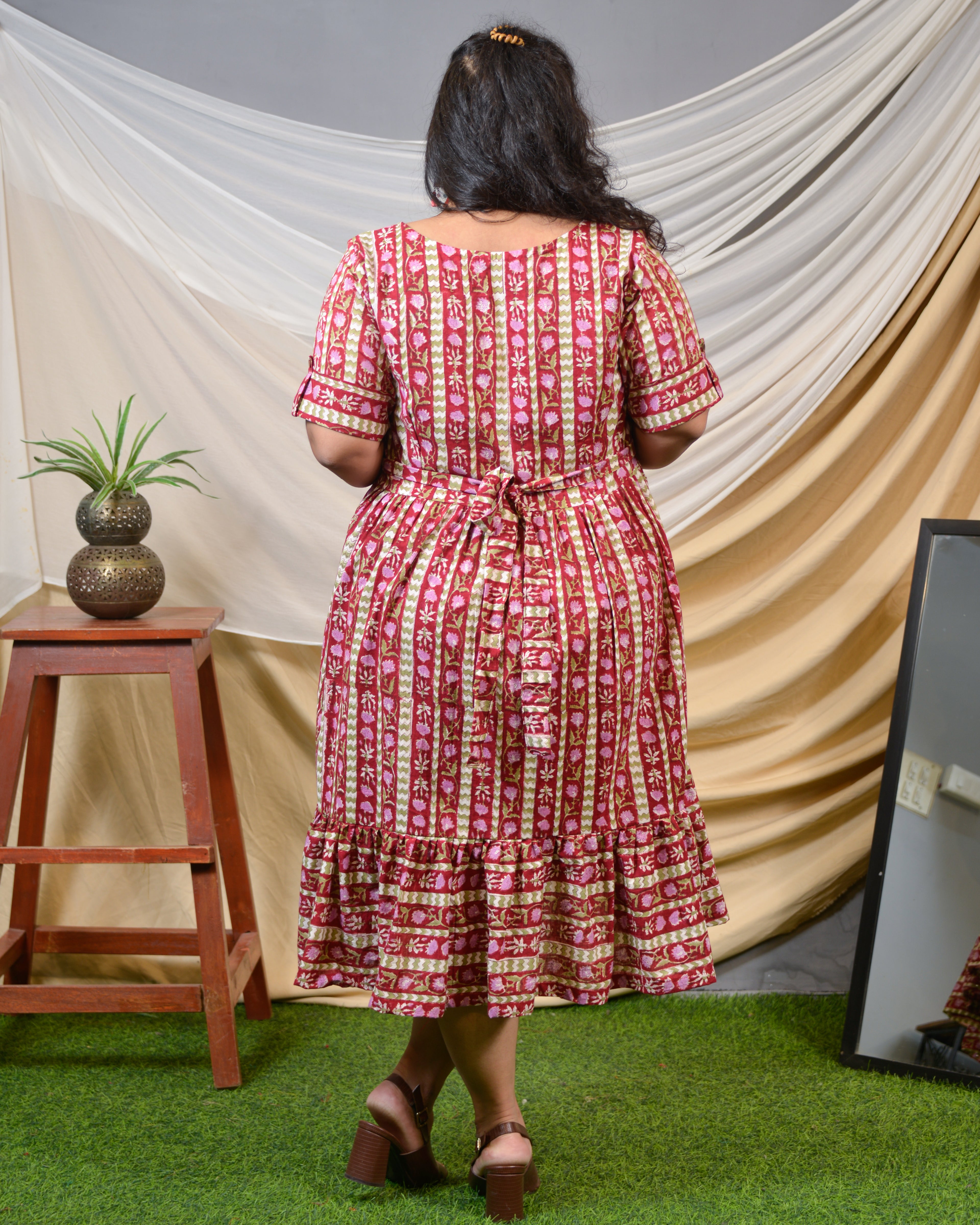 Maroon Red Pinnacle Plus Size Dress