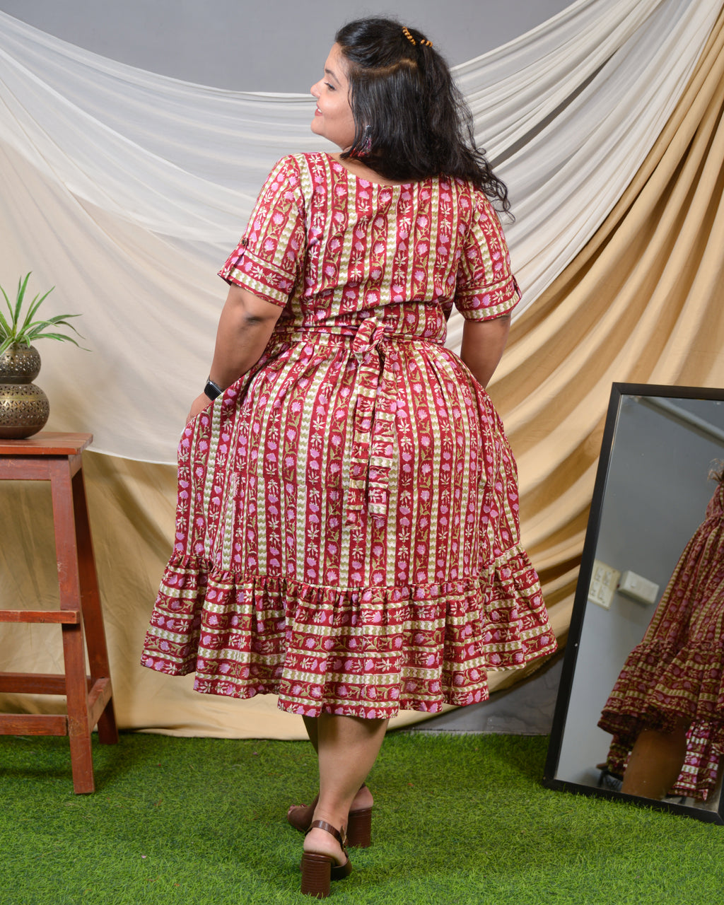 Maroon Red Pinnacle Plus Size Dress