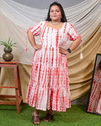 Red Shibori Plus Size Dress