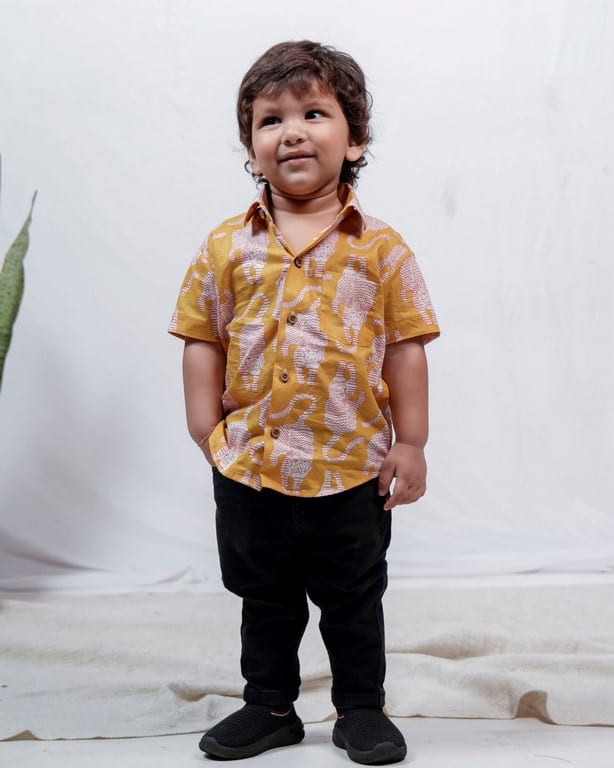 Yellow Kitty Kids Shirt