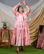 Red Shibori Plus Size Dress