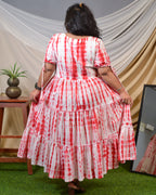 Red Shibori Plus Size Dress