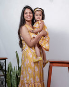 Yellow Kitty Kids Dress