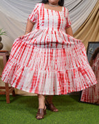 Red Shibori Plus Size Dress