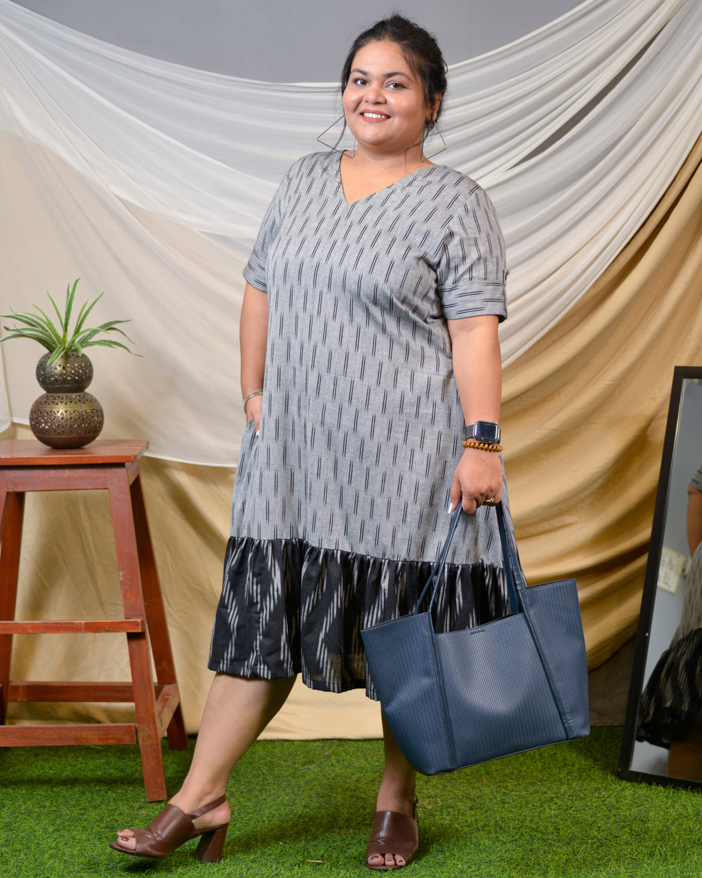Groovy Grey Plus Size Dress