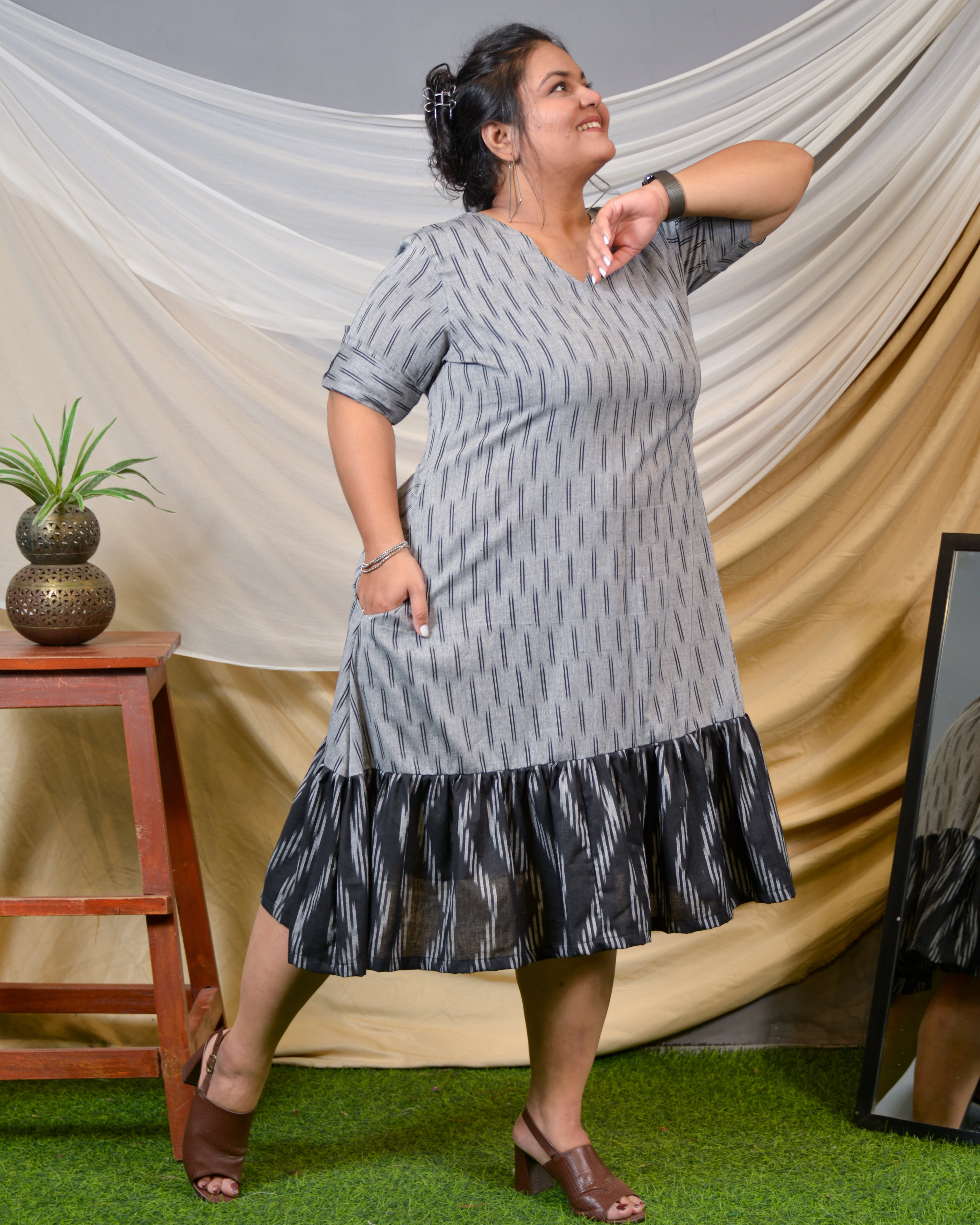 Groovy Grey Plus Size Dress