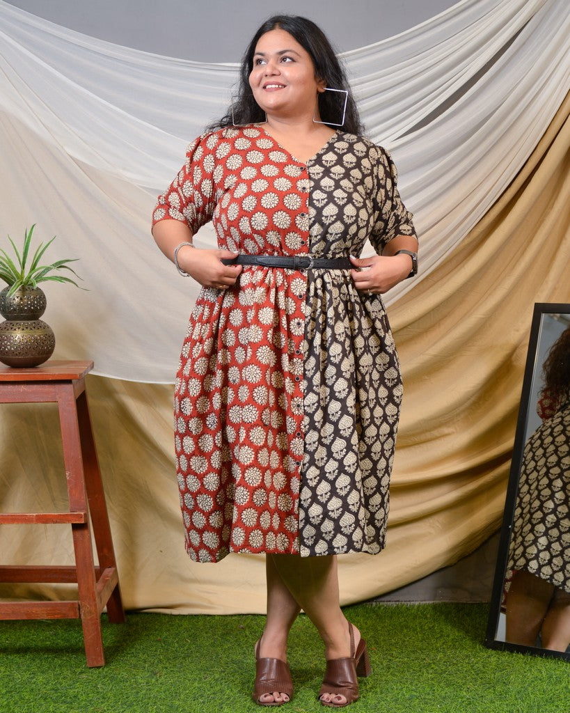 Rosy Noir Vine Plus Size Dress