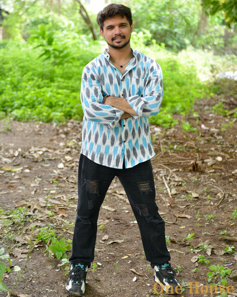Milky White Ikat Shirt