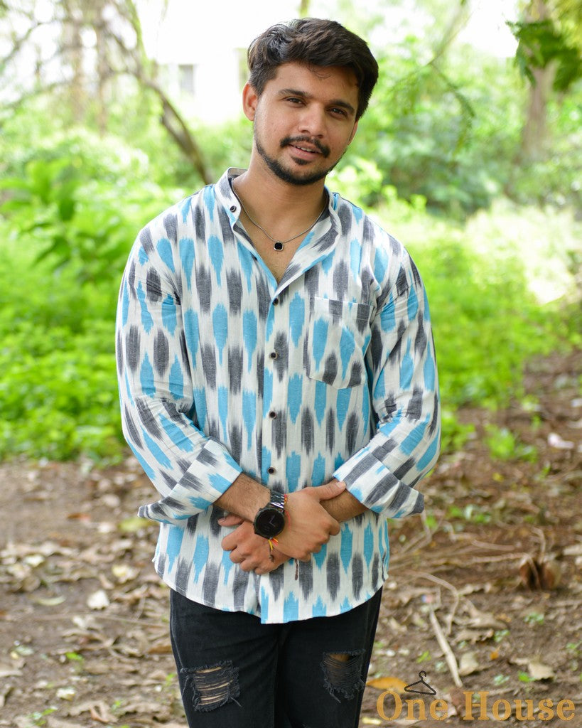 Milky White Ikat Shirt