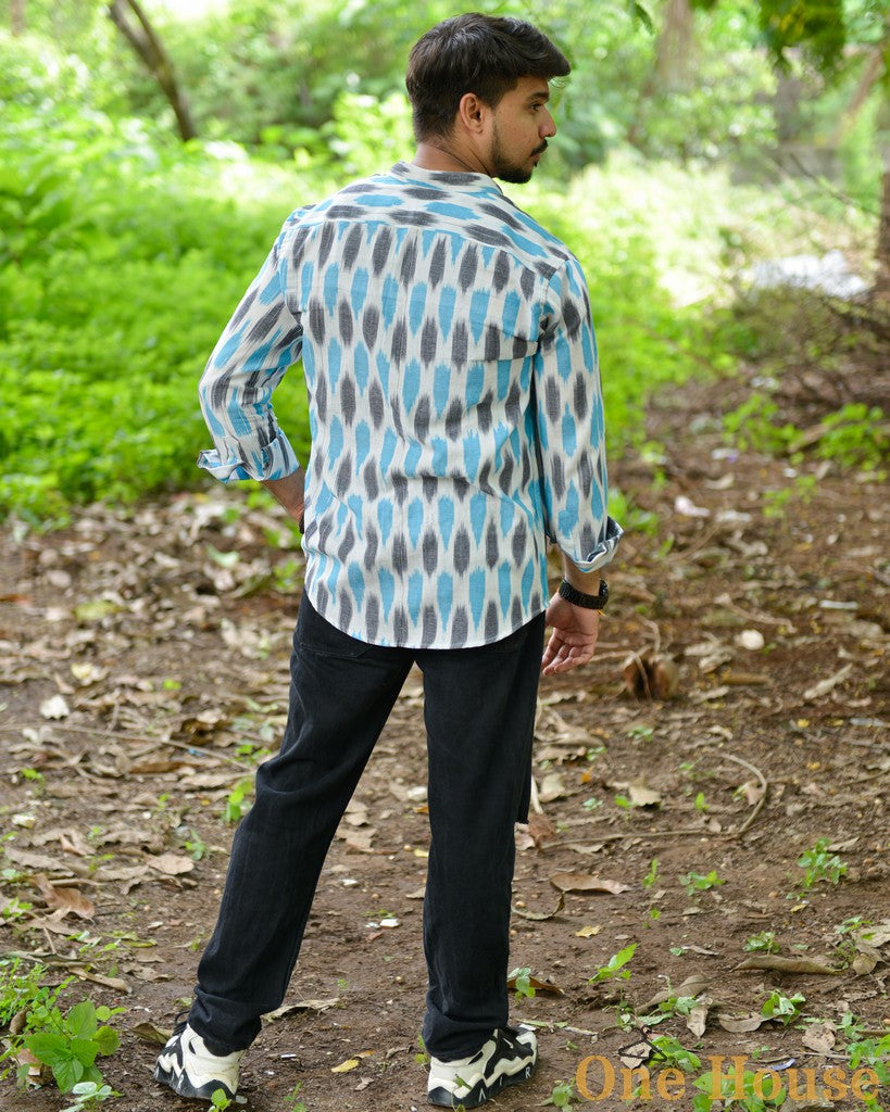 Milky White Ikat Shirt
