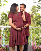 Maroon Glorious Maternity Dress