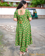 Green Pinwheel Anarkali Family Set