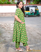 Green Pinwheel Anarkali Coord Set