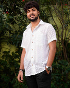 White Cutwork Football Shirt