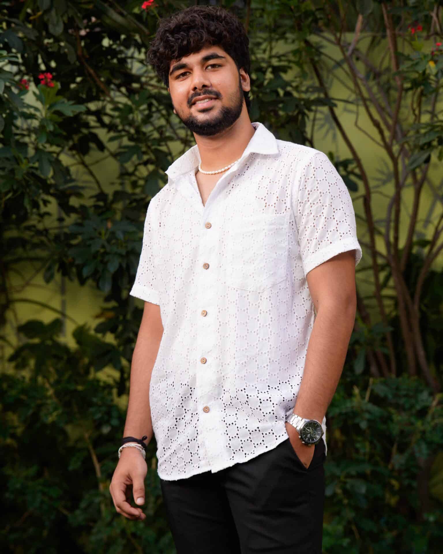 White Cutwork Football Shirt