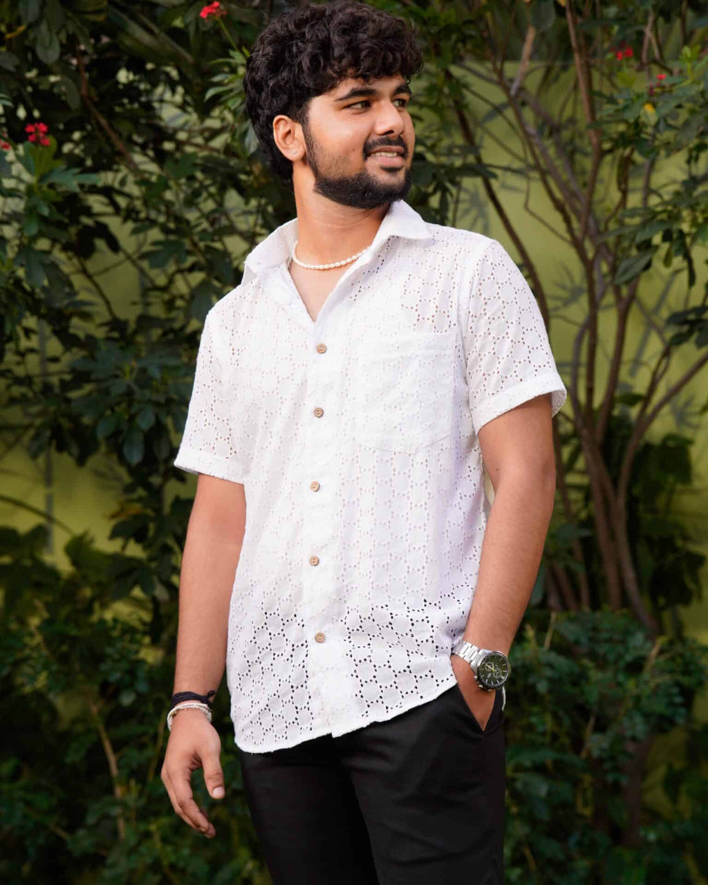 White Cutwork Football Shirt