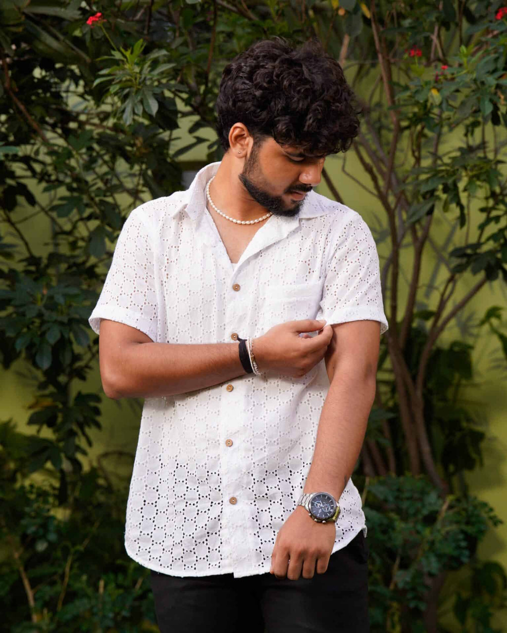 White Cutwork Football Shirt