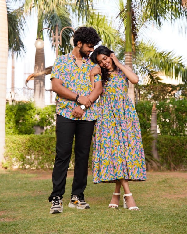 Tulip Vine Long Frill Couple Set
