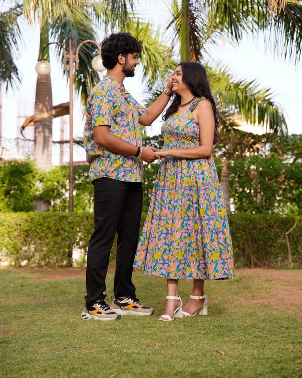 Tulip Vine Long Frill Couple Set