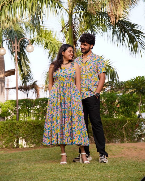 Tulip Vine Long Frill Couple Set