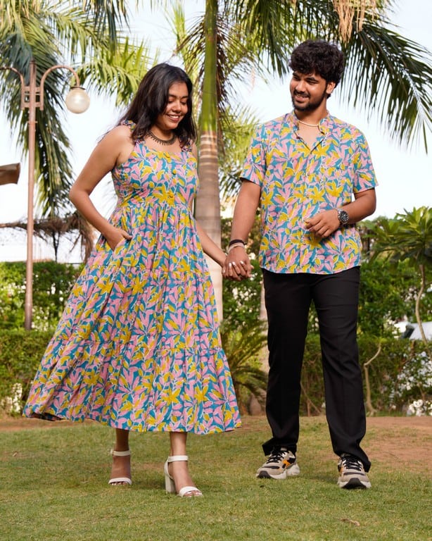 Tulip Vine Long Frill Couple Set