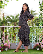 Jazzy Black Senorita Ikat Nursing Dress