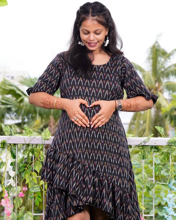 Jazzy Black Senorita Ikat Nursing Dress