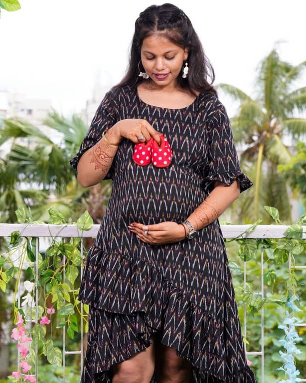 Jazzy Black Senorita Ikat Nursing Dress