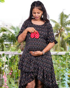 Jazzy Black Senorita Ikat Nursing Dress