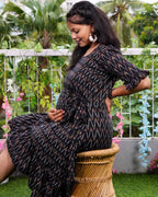 Jazzy Black Senorita Ikat Nursing Dress