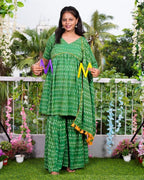 Green Ikat Sharara Maternity Set