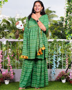 Green Ikat Sharara Maternity Set