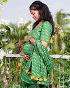 Green Ikat Sharara Maternity Set