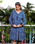 Indigo Triad Maternity Dress