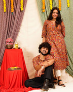 Red Floral Kiara Dawn Kurta Couple Set