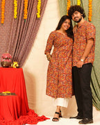Red Floral Kiara Dawn Kurta Family Set