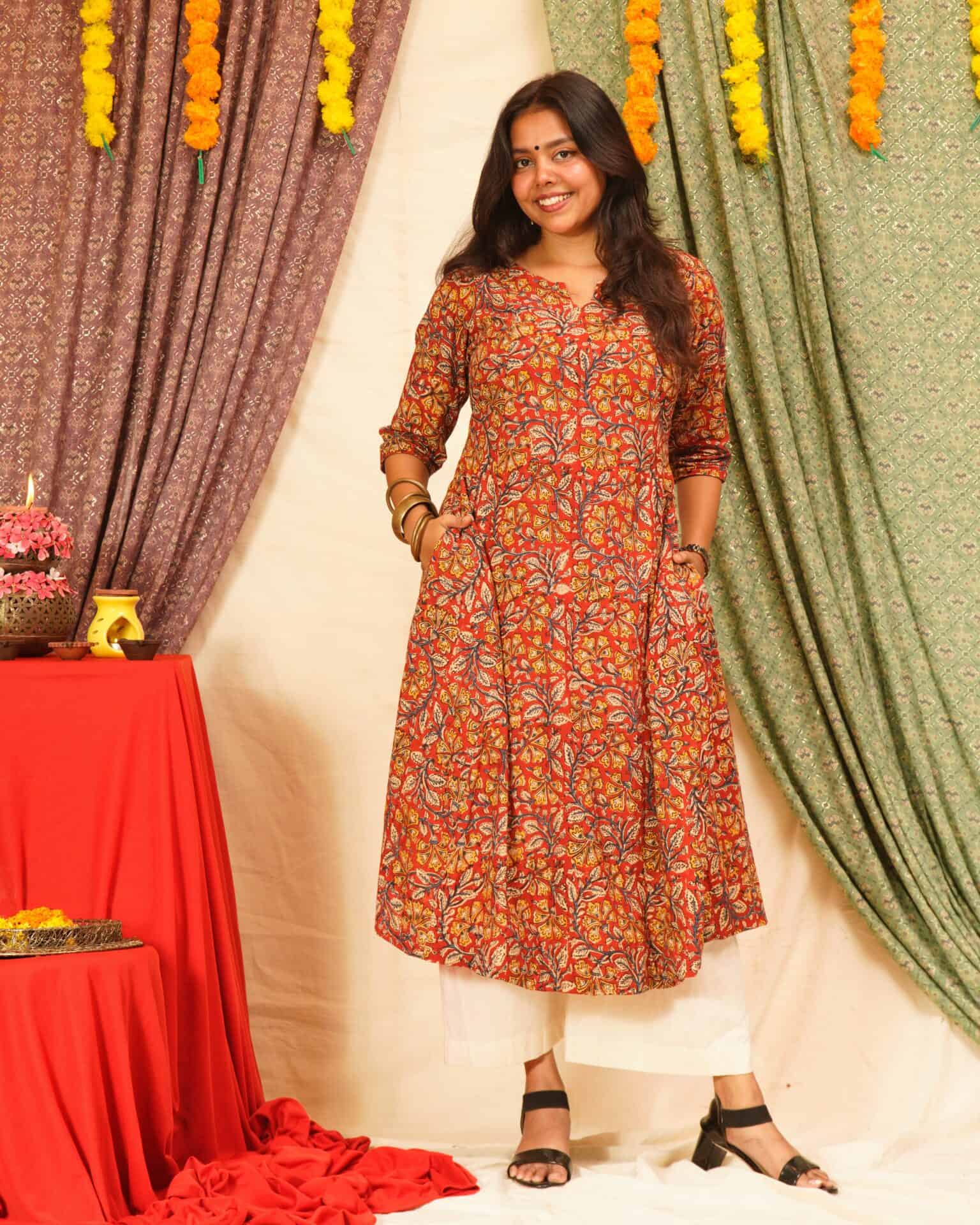 Red Floral Kiara Dawn Kurta