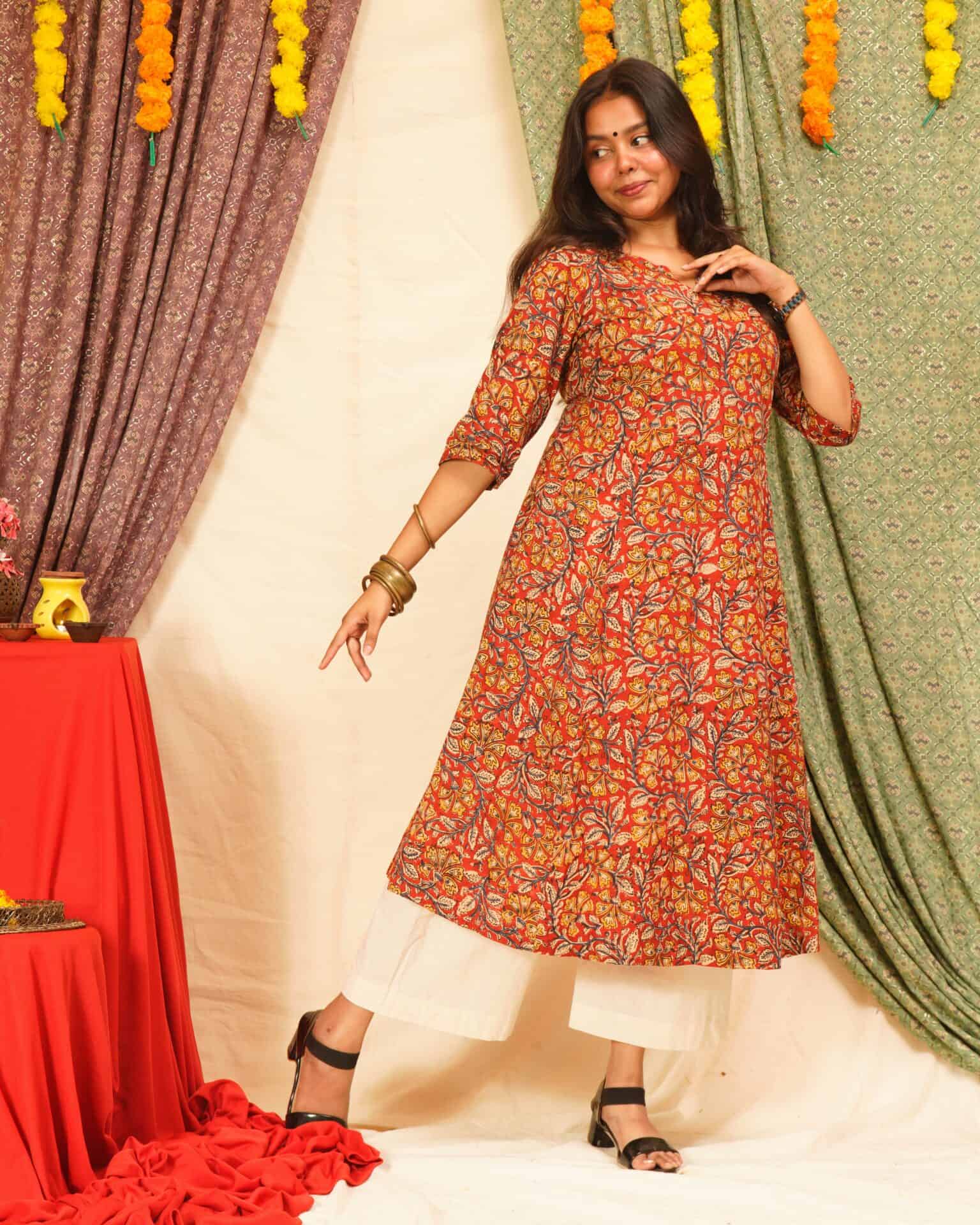 Red Floral Kiara Dawn Kurta