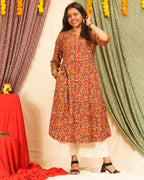 Red Floral Kiara Dawn Kurta