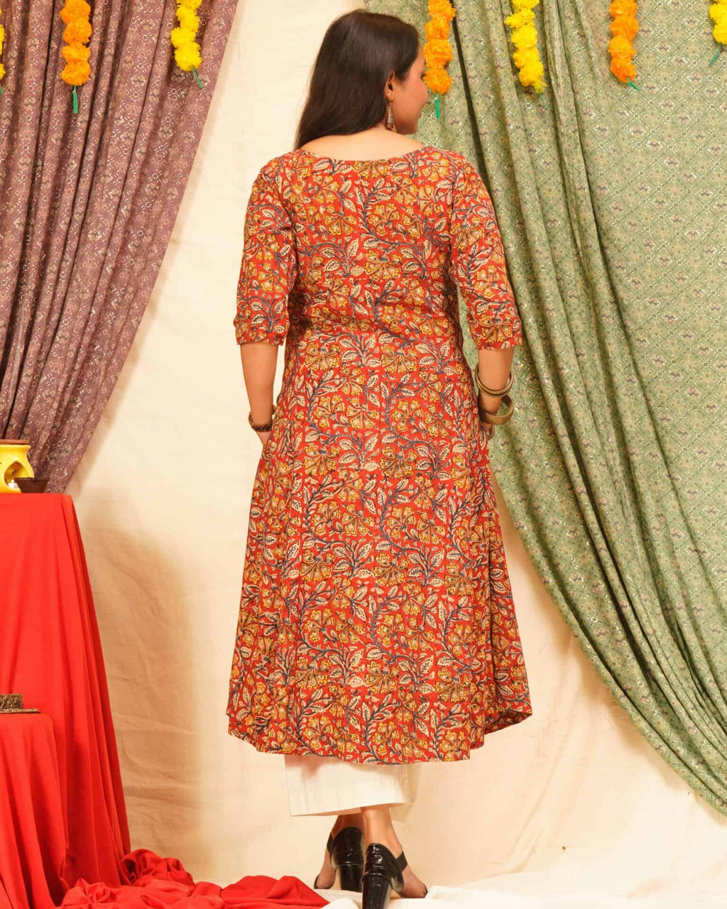 Red Floral Kiara Dawn Kurta Family Set