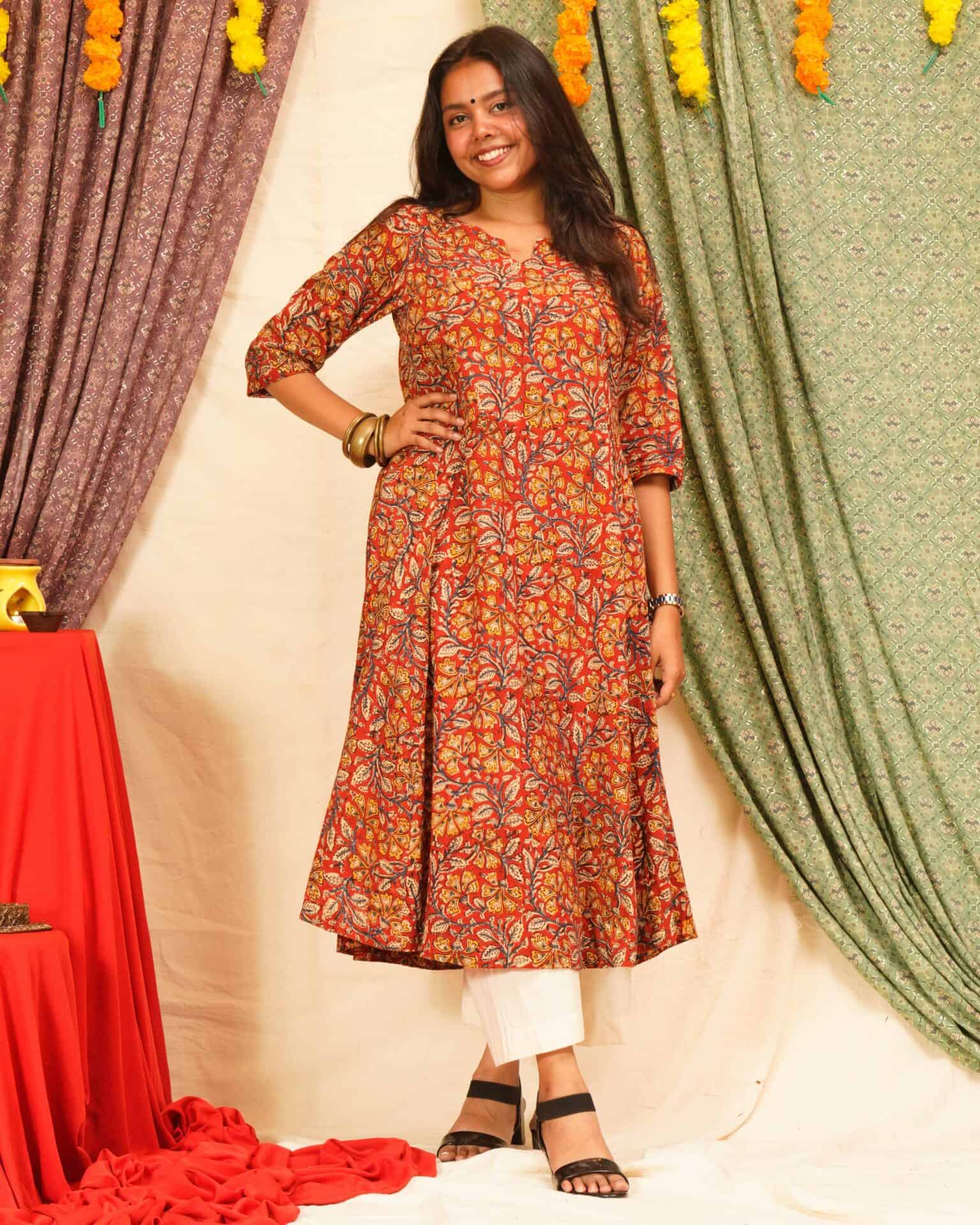 Red Floral Kiara Dawn Kurta