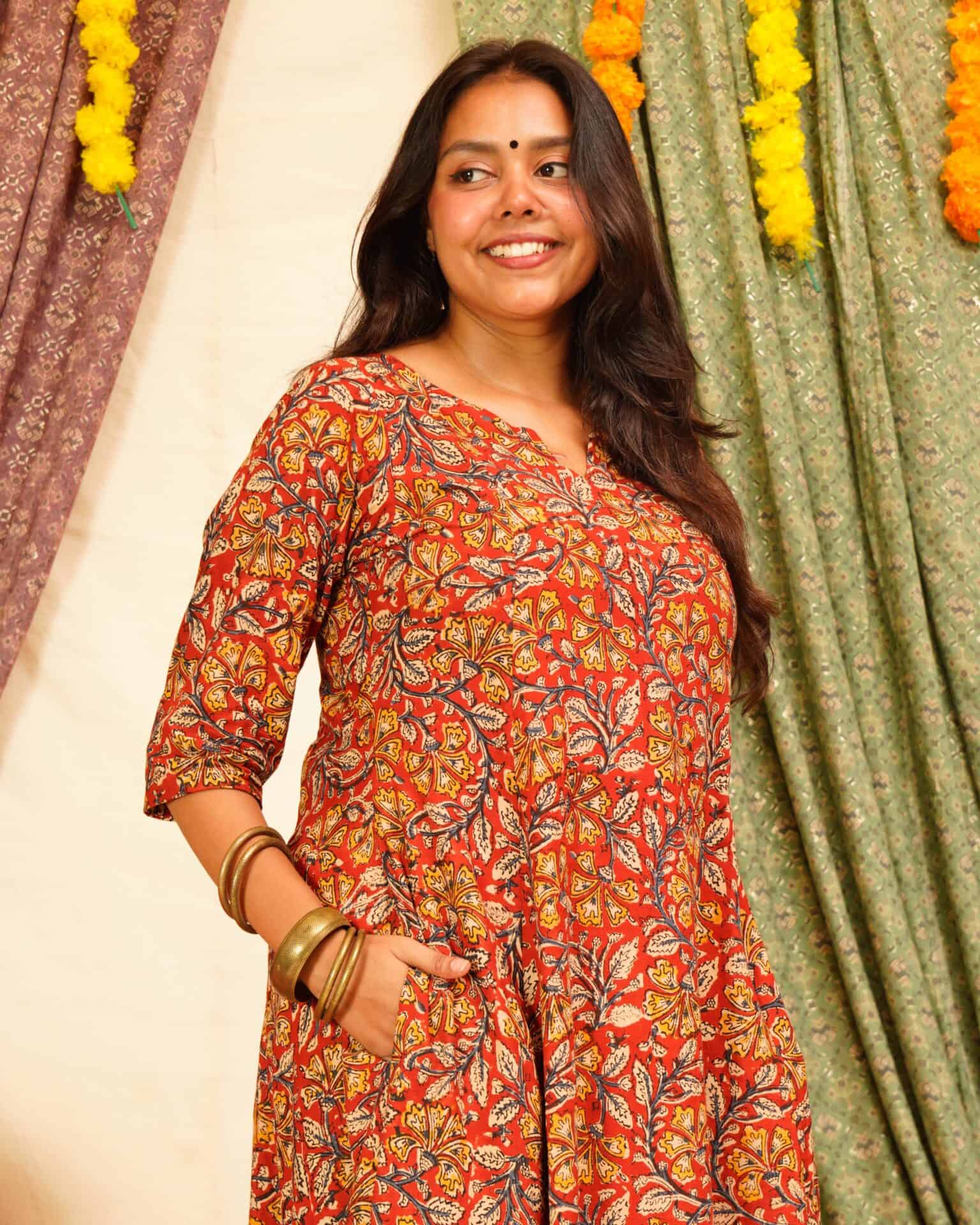 Red Floral Kiara Dawn Kurta