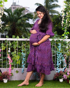 Wisteria Purple Senorita Ikat Nursing Dress
