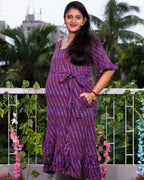 Wisteria Purple Senorita Ikat Nursing Dress