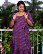 Wisteria Purple Senorita Ikat Nursing Dress